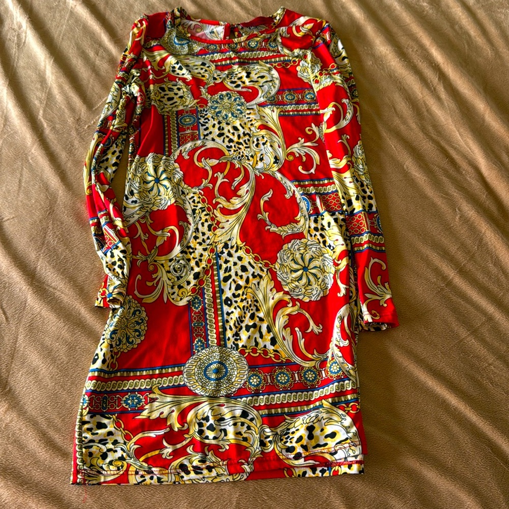 Red Summer Dress with Beautiful Print